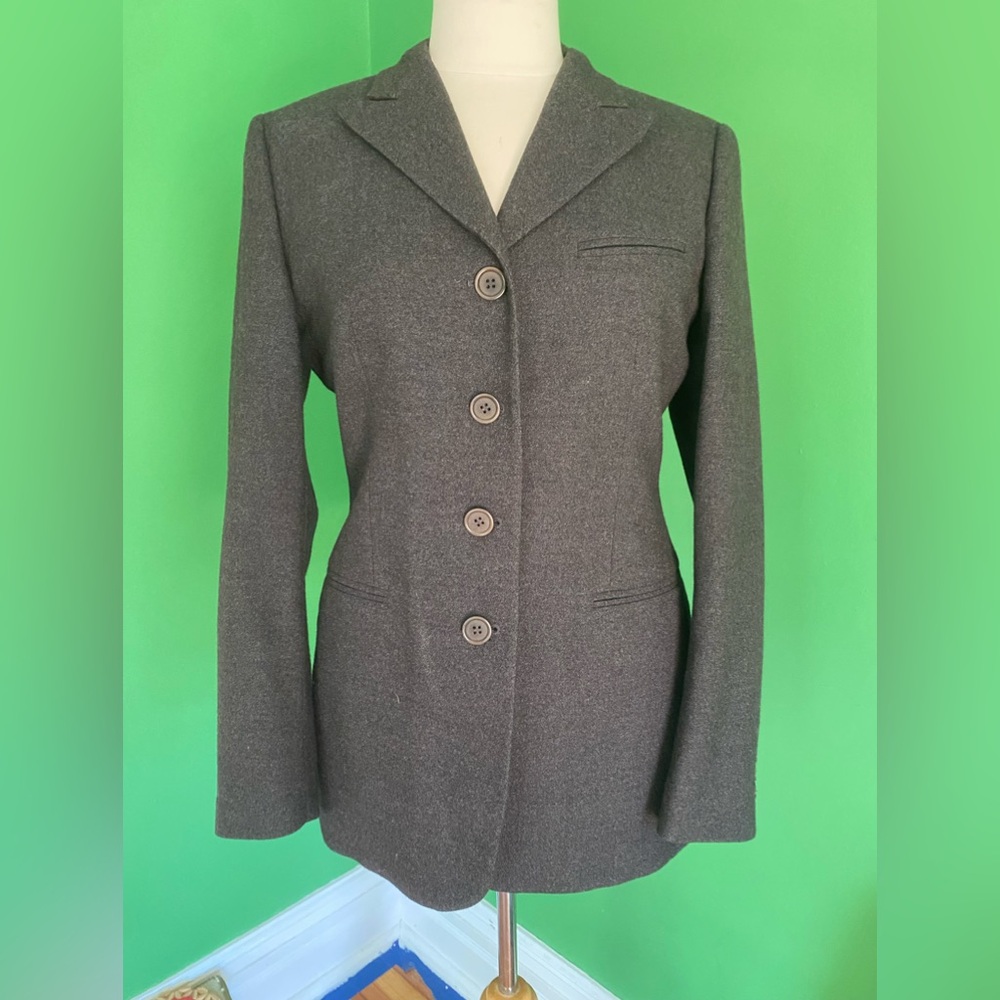 Vintage VZone Valentino wool blend Classic Gray Button-Front Blazer Jacket